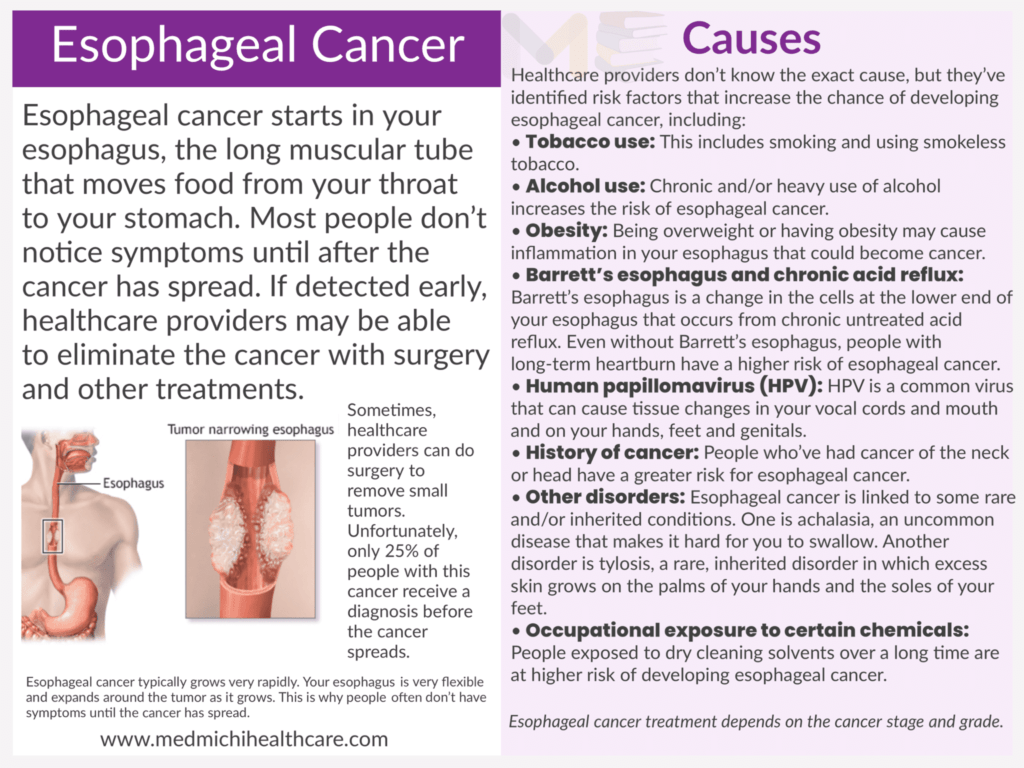 All Disease Causes Short Notes 4 Esophageal cancer